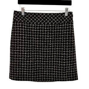 Ann Taylor Loft Pencil Tweed Pencil Skirt Black & White SZ 4